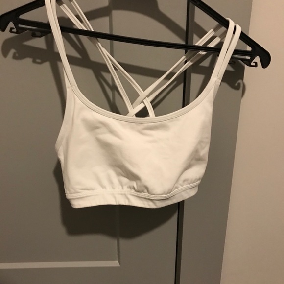 Athleta White Cross-Back Sports Bra - Picture 1 of 4
